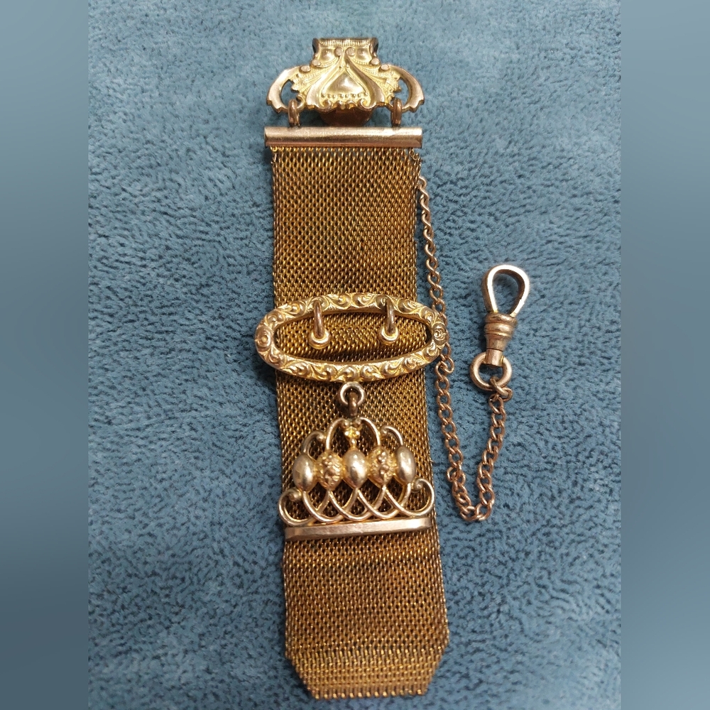 Victorian Vintage/Antique Mesh Pocket Watch Fob, Estate Jewelry